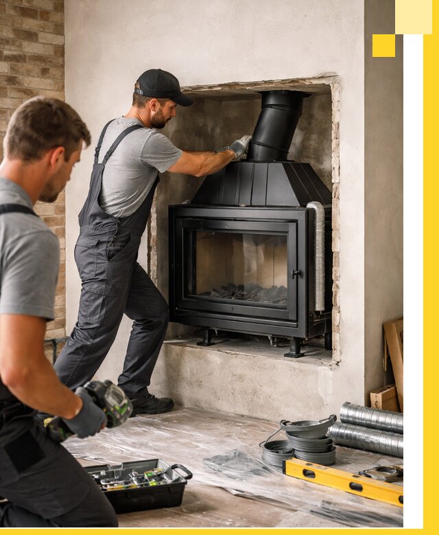Установка каминных топок в Полысаеве: монтаж, подключение