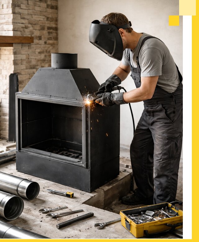 Продажа и установка металлических каминов в Полысаеве под ключ