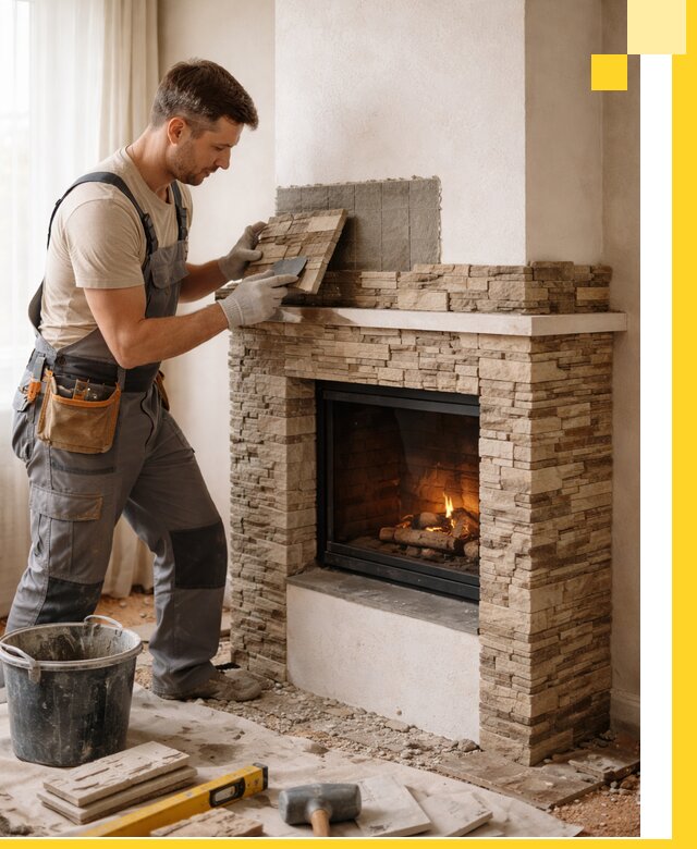 Изготовление и монтаж каминов для дома под ключ в Полысаеве