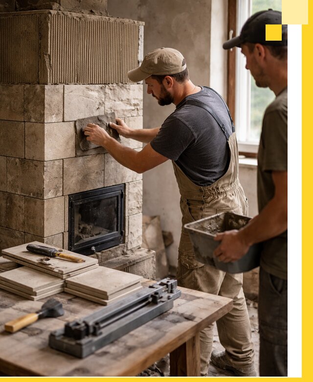 Профессиональная облицовка печей в Полысаеве: керамика и камень