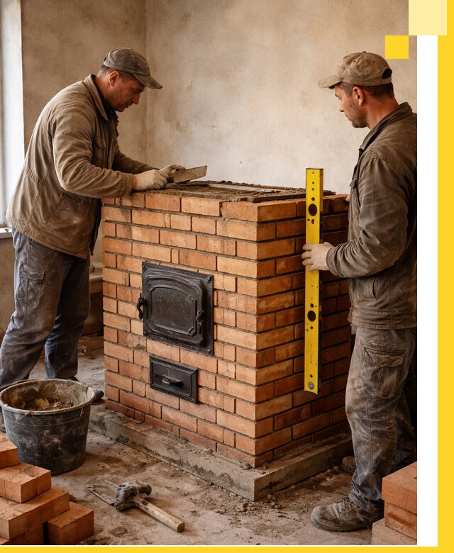 Отопительные печи под ключ в Полысаеве, установка и сборка