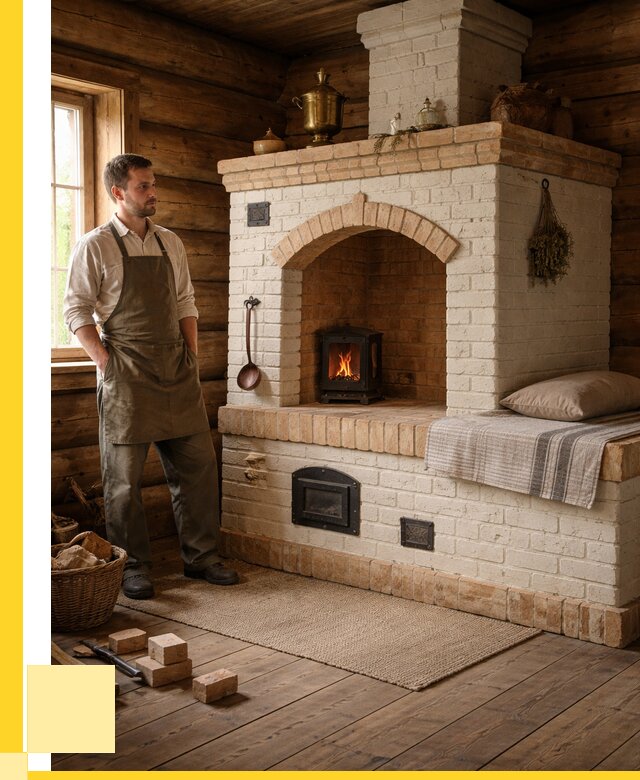 Русские печи с лежанкой под ключ в Полысаеве от 154245 р. ЭриданПлс