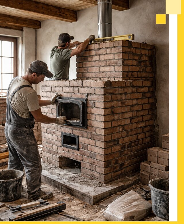 Печи для загородного дома под ключ в Полысаеве — монтаж и сервис