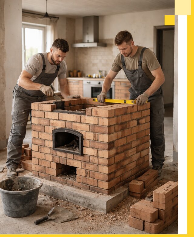 Установка и монтаж печей в частном доме в Полысаеве под ключ