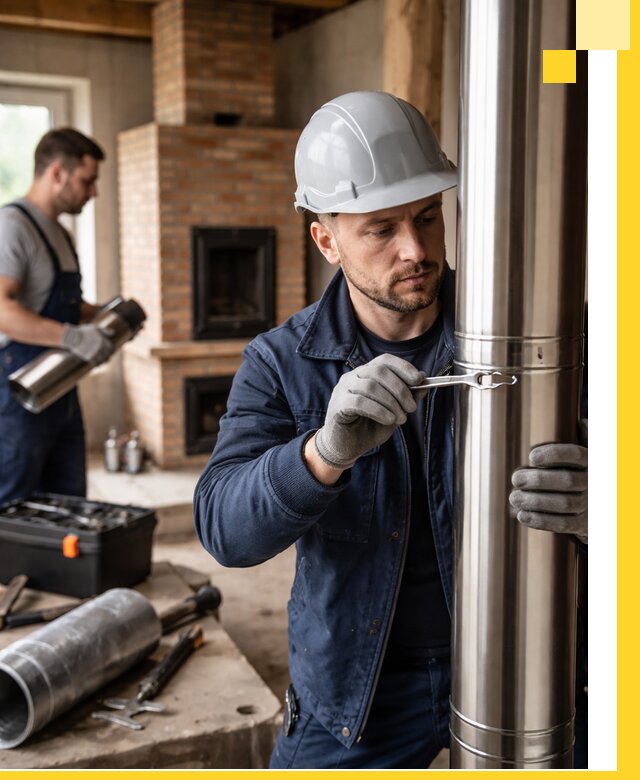 Профессиональный монтаж дымоходов для печей в Полысаеве