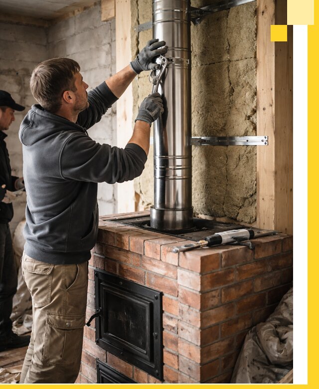 Изготовление и монтаж печей и дымоходов под ключ в Полысаеве