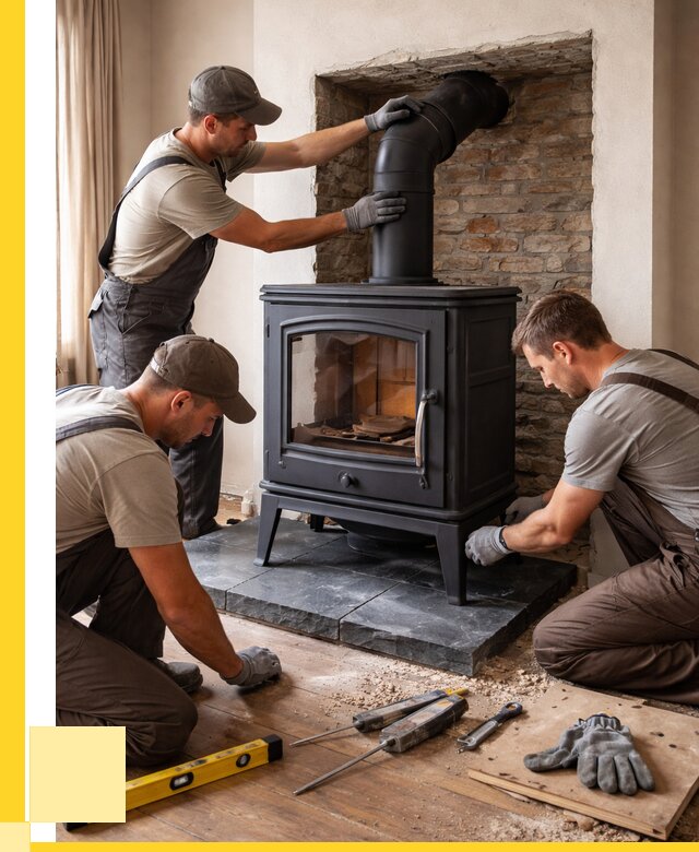 Монтаж печи камина в частном доме в Полысаеве от 25708 р. | ЭриданПлс