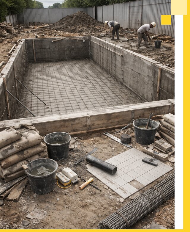 Строительство бассейнов под ключ в Полысаеве, дизайн и монтаж