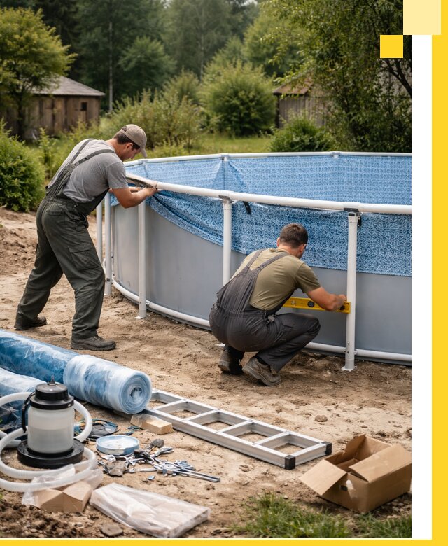 Установка и монтаж каркасных бассейнов в Полысаеве под ключ