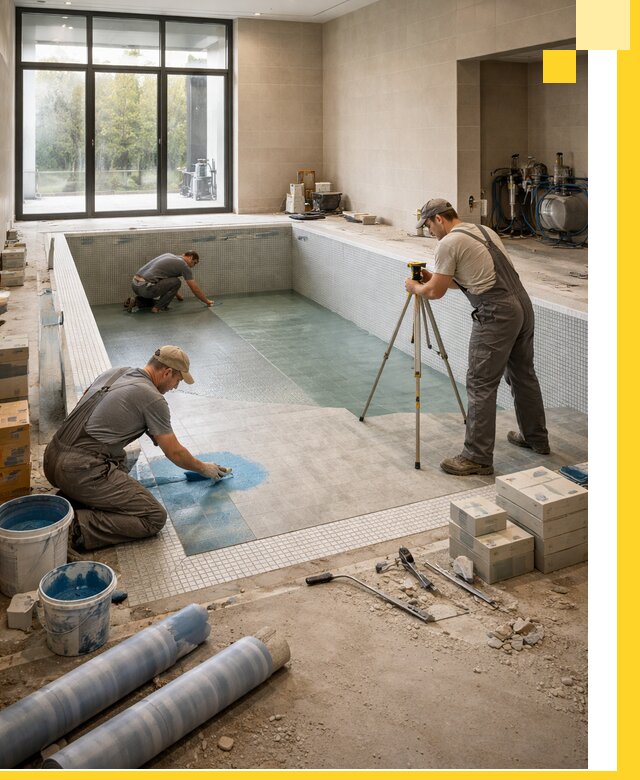 Проект и строительство закрытых бассейнов в Полысаеве под ключ