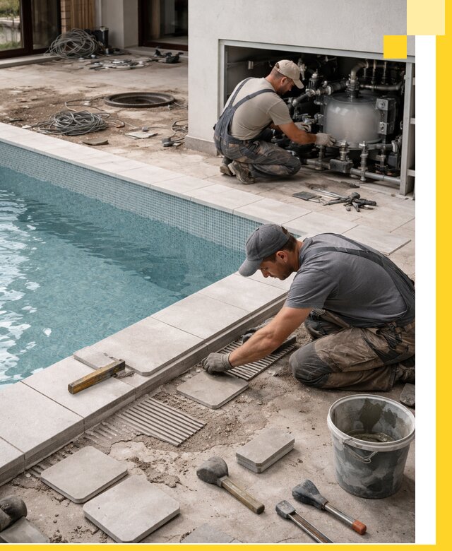 Строительство и монтаж бассейнов в коттедже в Полысаеве