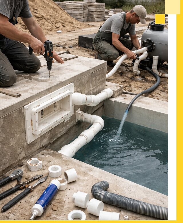 Строительство скиммерных бассейнов под ключ в Полысаеве