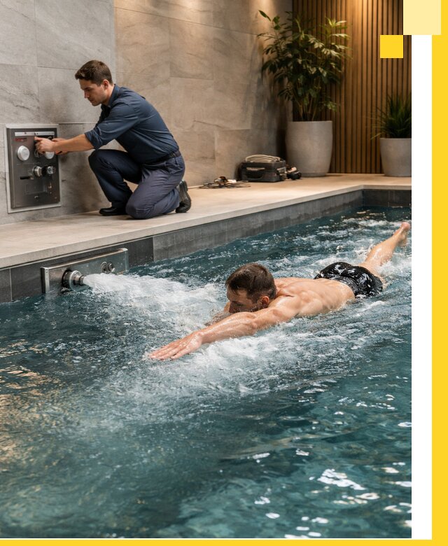 Проектирование и монтаж бассейнов с противотоком в Полысаеве