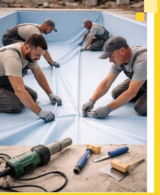 ПВХ пленка для бассейнов с монтажом и гарантией в Полысаеве