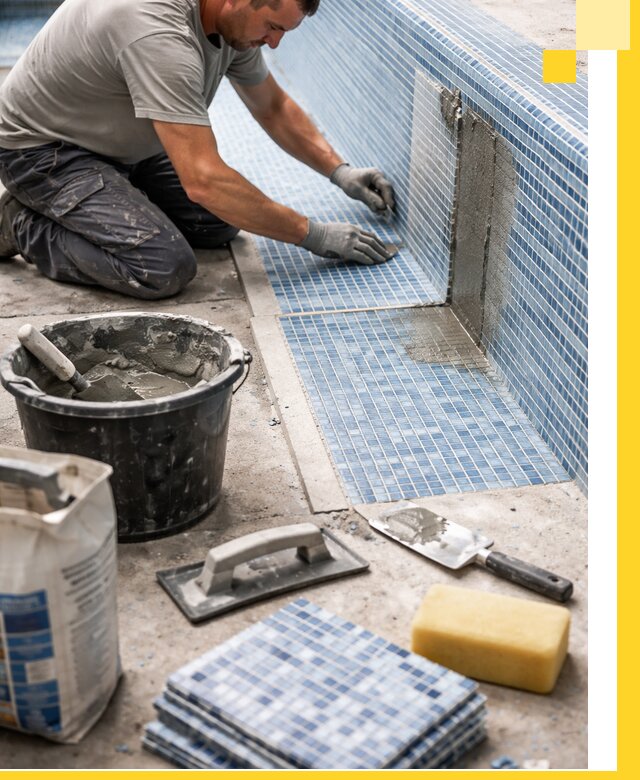 Укладка и ремонт мозаики для бассейнов под ключ в Полысаеве