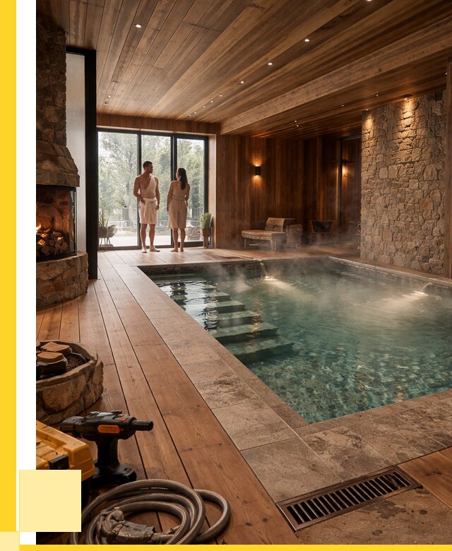 Проекты бань с бассейном под ключ в Полысаеве от 77123 р., ЭриданПлс