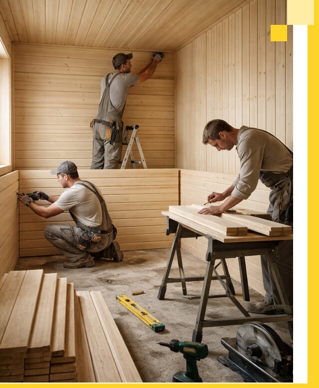 Обшивка саун в Полысаеве из натуральной древесины под ключ