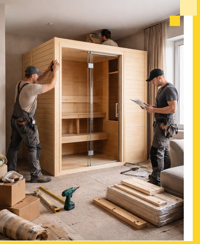 Установка и благоустройство саун в квартире в Полысаеве