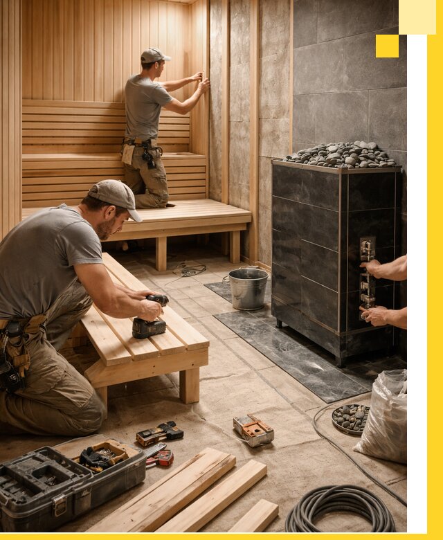 Дизайн и строительство интерьерных саун под ключ в Полысаеве