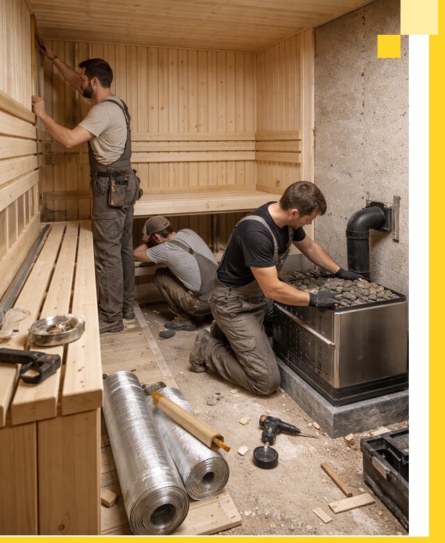 Индивидуальные сауны на заказ в Полысаеве под ключ, проект и монтаж