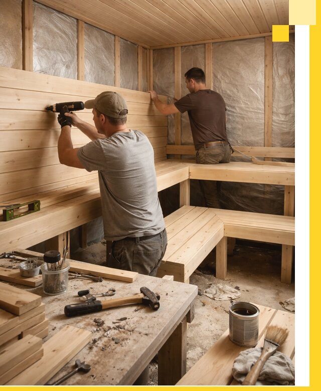 Профессиональная отделка бань и саун под ключ в Полысаеве