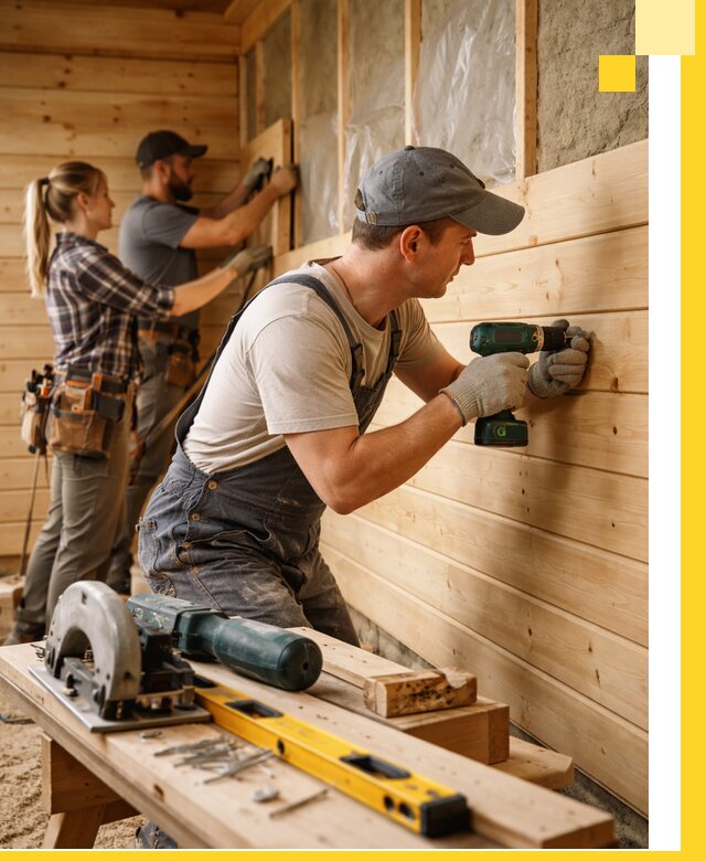 Обшивка бань под ключ в Полысаеве: отделка стен и потолков