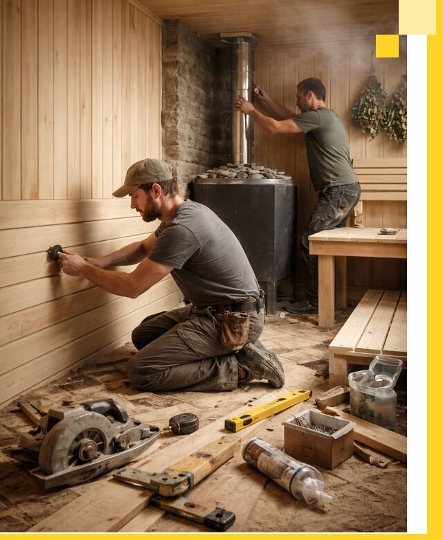 Полное строительство и оснащение парных под ключ в Полысаеве