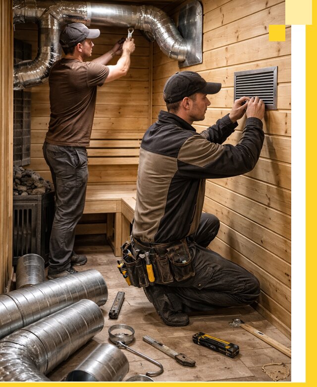 Проектирование и монтаж вентиляции бани в Полысаеве под ключ