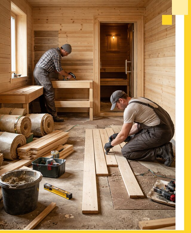 Индивидуальный проект бани с комнатой отдыха под ключ в Полысаеве