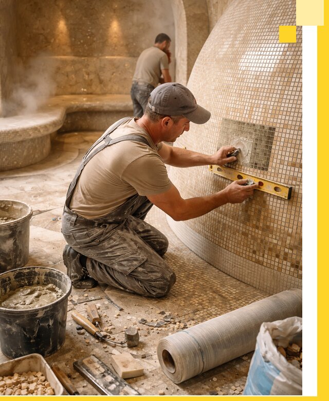 Хамам под ключ в Полысаеве: проектирование, строительство, отделка