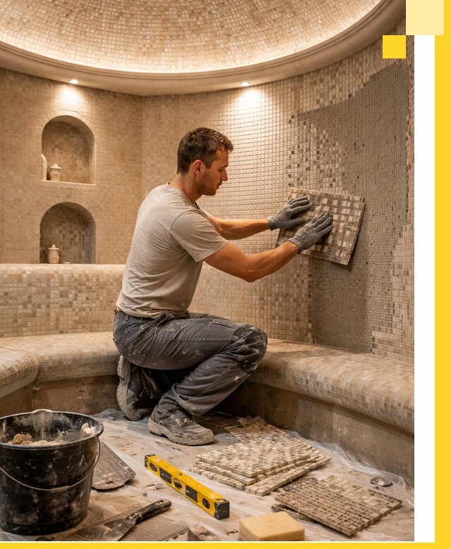 Устройство и монтаж домашнего хамама под ключ в Полысаеве