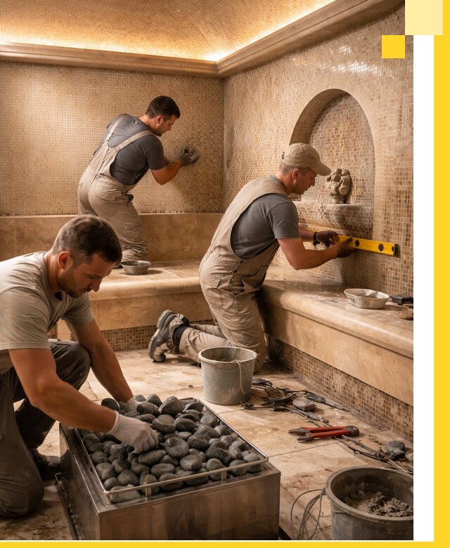 Проектирование и строительство хамама и сауны в Полысаеве